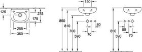 V&B Handwaschbecken Compact O.NOVO 360x275mm mit ÜL we