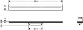 HG Fertigset AXOR Drain Duschr 800mm zur Wandmontage mattschwarz