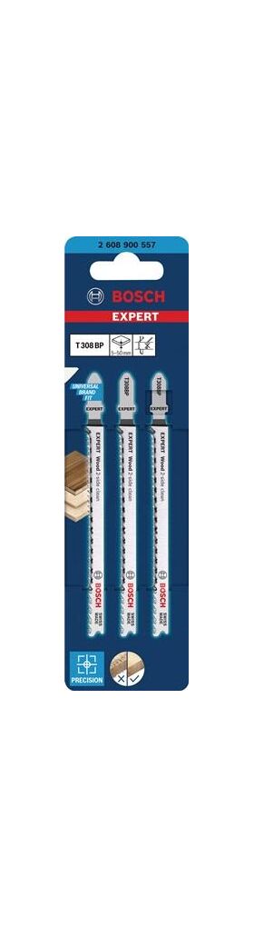 Stichsägeblatt Wood 2-side clean T 308 BP Gesamt-L.117mm Zahnt.2,2mm 3 St./Karte