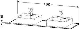 Duravit Konsole XSQUARE m 2 Auschnitten 16x1600x550mm sw hgl
