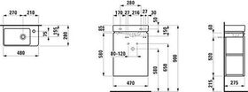 Laufen Handwaschbecken LAUFEN PRO S m WT-Unterbau we glänz. HLB links