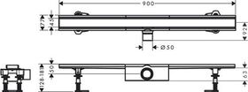 HG Duschrinne RainDrain Compact Komplettset 900mm