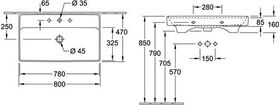 V&B Schrankwaschtisch COLLARO 800x470mm o ÜL m HL stone white C+