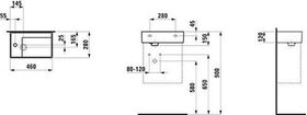 Laufen Handwaschbecken KARTELL 460x280mm Arm.bank li o ÜL 1 HL-Ausf. we