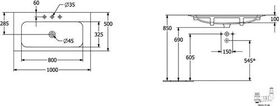 V&B Schrankwaschtisch FINION ohne ÜL 1000x500mm stone white C+