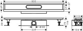 HG Komplettset uBox universal f Duschrinnen Fertigsets Standard 800mm