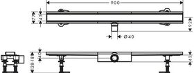 HG Duschrinne RainDrain Compact Komplettset 900mm