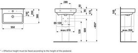 Laufen Waschtisch LAUFEN PRO S 550x380mm Komp. o ÜL 3 HL-Ausf. weiß LCC