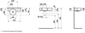 Laufen Handwaschbecken VAL 550x315mm 1 HL schneidbar bis 430mm weiß