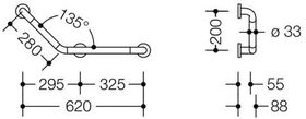 Hewi Winkelgriff SERIE 801 Winkel 135Grad, d= 33mm lichtgrau