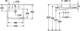 V&B Aufsatzwaschtisch O.NOVO 550x460mm ohne ÜL we