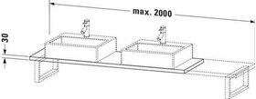 Duravit Konsole BRIOSO 30mm Stärke 2 Ausschnitte weiß hochglanz