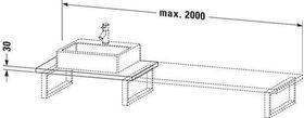 Duravit Konsole BRIOSO 30mm Stärke, 1 Ausschnitte weiß matt