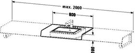 Duravit Konsole DURASTYLE 550x800x100mm leinen