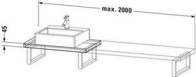 Duravit Konsole X-LARGE 45mm St. 1 Ausschnitt 480 weiß hochglanz