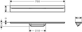 HG Fertigset AXOR Drain Duschr 700mm zur Wandmontage mattweiß