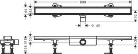 HG Duschrinne RainDrain Compact Komplettset 800mm