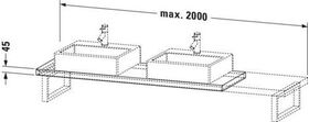 Duravit Konsole L-CUBE 45mm St. 2 Ausschn. 480 weiß supermatt