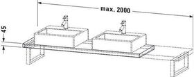 Duravit Konsole BRIOSO 45mm Stärke, 2 Ausschnitte weiß matt