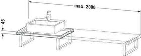 Duravit Konsole X-LARGE 45mm St. 2 Ausschn. 550 weiß hochglanz