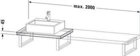 Duravit Konsole BRIOSO 45mm Stärke, 2 Ausschnitte weiß matt