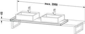 Duravit Konsole X-LARGE 45mm St. 1 Ausschn. 550 weiß hochglanz