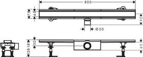 HG Duschrinne RainDrain Compact Komplettset 800mm