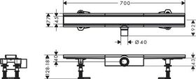 HG Duschrinne RainDrain Compact Komplettset 700mm