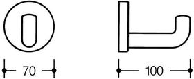 Einzelhaken 477.90.030 einfach A.100mm PA reinweiß 99 D.70mm HEWI