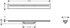 HG Fertigset AXOR Drain Duschrinne 700mm brushed gold optic