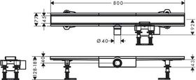 HG Duschrinne RainDrain Compact Komplettset 800mm