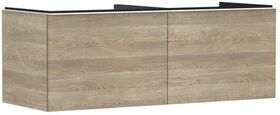 HG Waschtischunterschrank Xelu Q 1360x485x550mm Ei natur Griff mattweiß