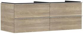 HG Waschtischunterschrank Xelu Q 1360x485x550mm eiche natur Griff chrom