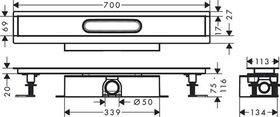 HG Komplettset uBox universal f Duschrinnen Fertigsets Standard 700mm