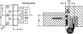 Türband B9107B PA 98 signalweiß ma ungefälzter Holzflügel Rolle 105mm DIN L/R