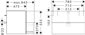 HG Waschtischunterschrank Xevolos E 780x555x475mm Ko mweiß Fr weiß metallic