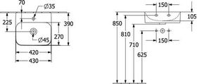 V&B Handwaschbecken FINION 430x390mm m verd. ÜL ViFlow Sto white C+