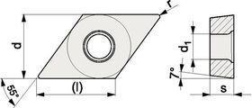 Wendeschneidplatte DCMT 070202-F PMK30 Bearb.Schlicht PROMAT - VPE: 10