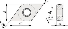 Wendeschneidplatte DCMT 11T304-M PMK30 Bearb.mittel PROMAT - VPE: 10