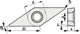 Wendeschneidplatte VCGT 110304-AL N20 Bearb.Alu.PROMAT - VPE: 10