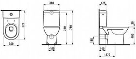 Laufen Stand-WC-Kombination LAUFEN PRO Tiefspüler, 6 l Abgang waagerecht weiß