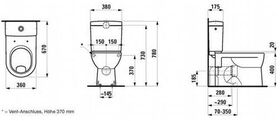 Laufen Stand-WC-Kombination LAUFEN PRO Flachspüler, 6 l bahamabeige