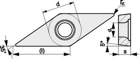 Wendeschneidplatte VBMT 160408-M UNI35 Bearb.mittel PROMAT - VPE: 10