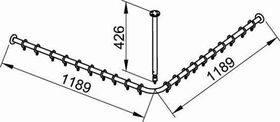 Keuco Brausevorhangstangen-Set PLAN f 4eck-Dusche 120x120 Alu sil-elo/verchr