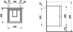 Laufen Waschtischunterbau KARTELL 600x440x450mm, 2 Schubladen schiefergrau