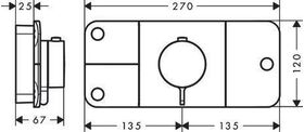 Fertigmontageset AXOR ONE f UP-Thermostat 3 Verbr mattschwarz