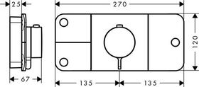 Fertigmontageset AXOR ONE f UP-Thermostat 3 Verbraucher mattweiß