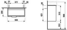 Laufen Waschtischunterbau VAL 520x585x290mm weiß matt