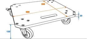 ROADINGER Rollbrett aus MDF 4 Rollen 2 Bremsen