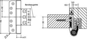 Türband B9107B PA 98 signalweiß ma ungefälzter Holzflügel Rolle 165mm DIN L/R